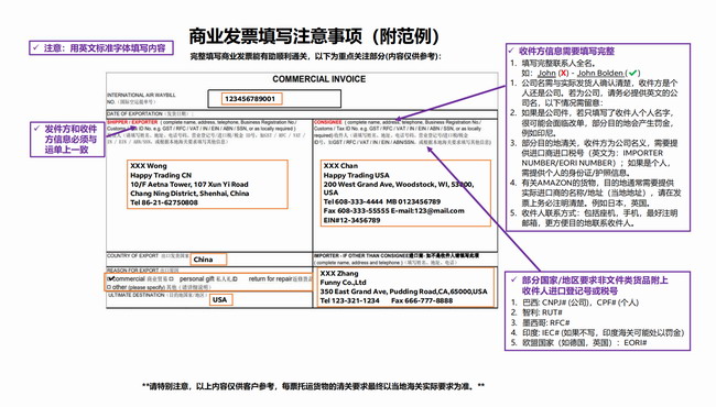 FEDEX商业发票填写规范